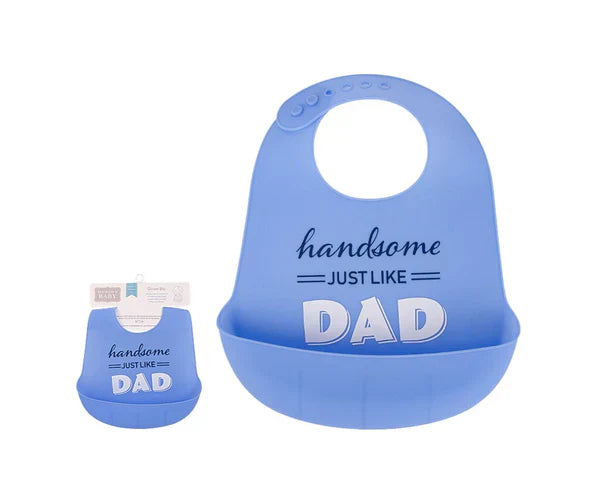 Handsome Just like Dad Baby silicon Bib