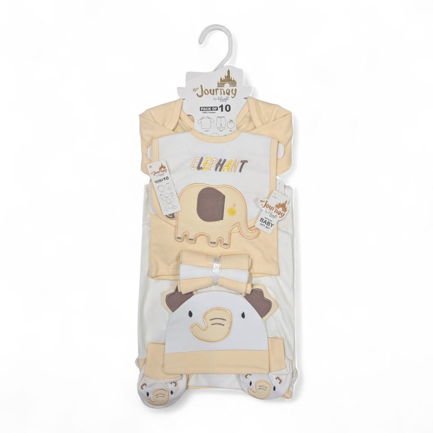 Newborn 10 pc Elephant Baby Starter Set