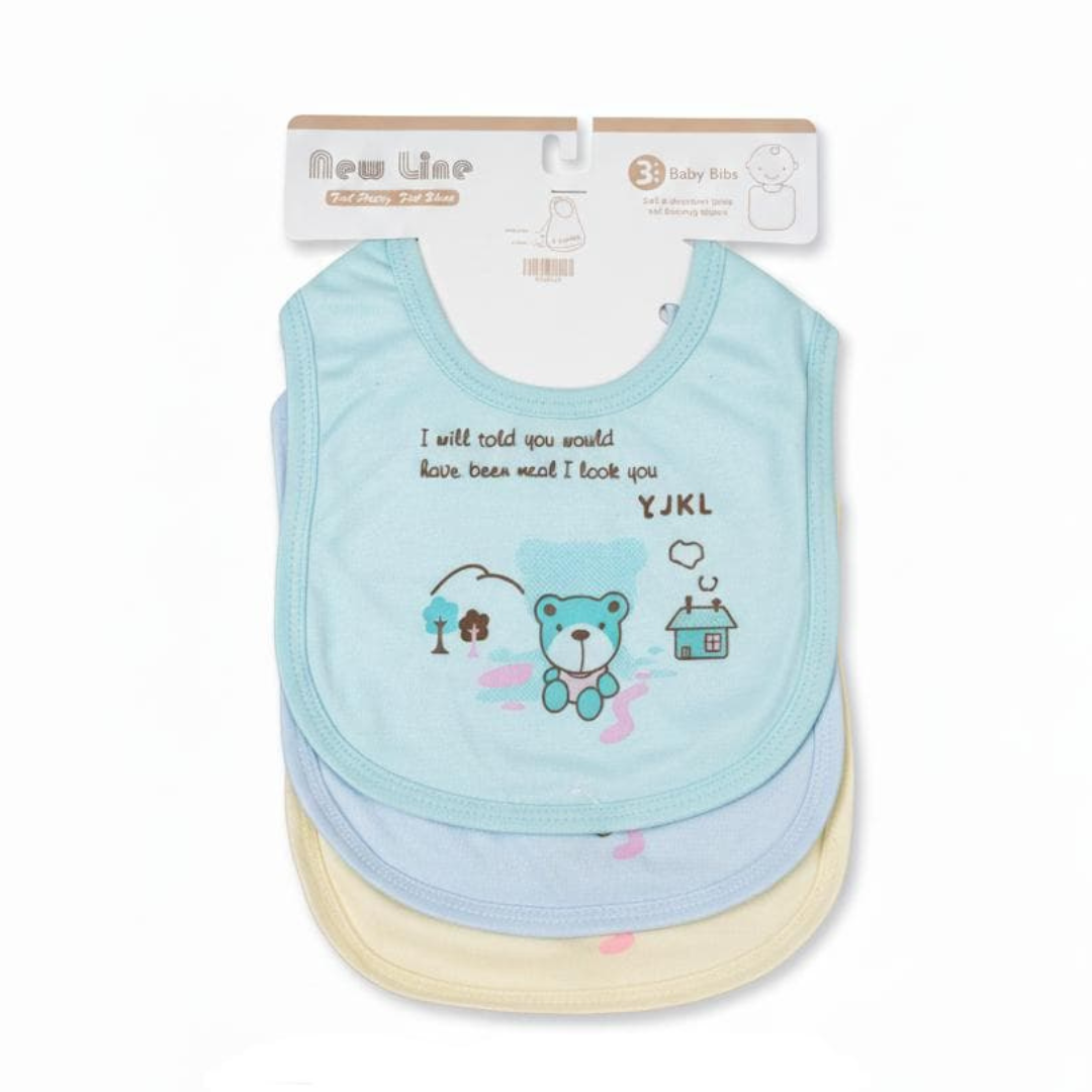3 Pc Bear Print Bibs