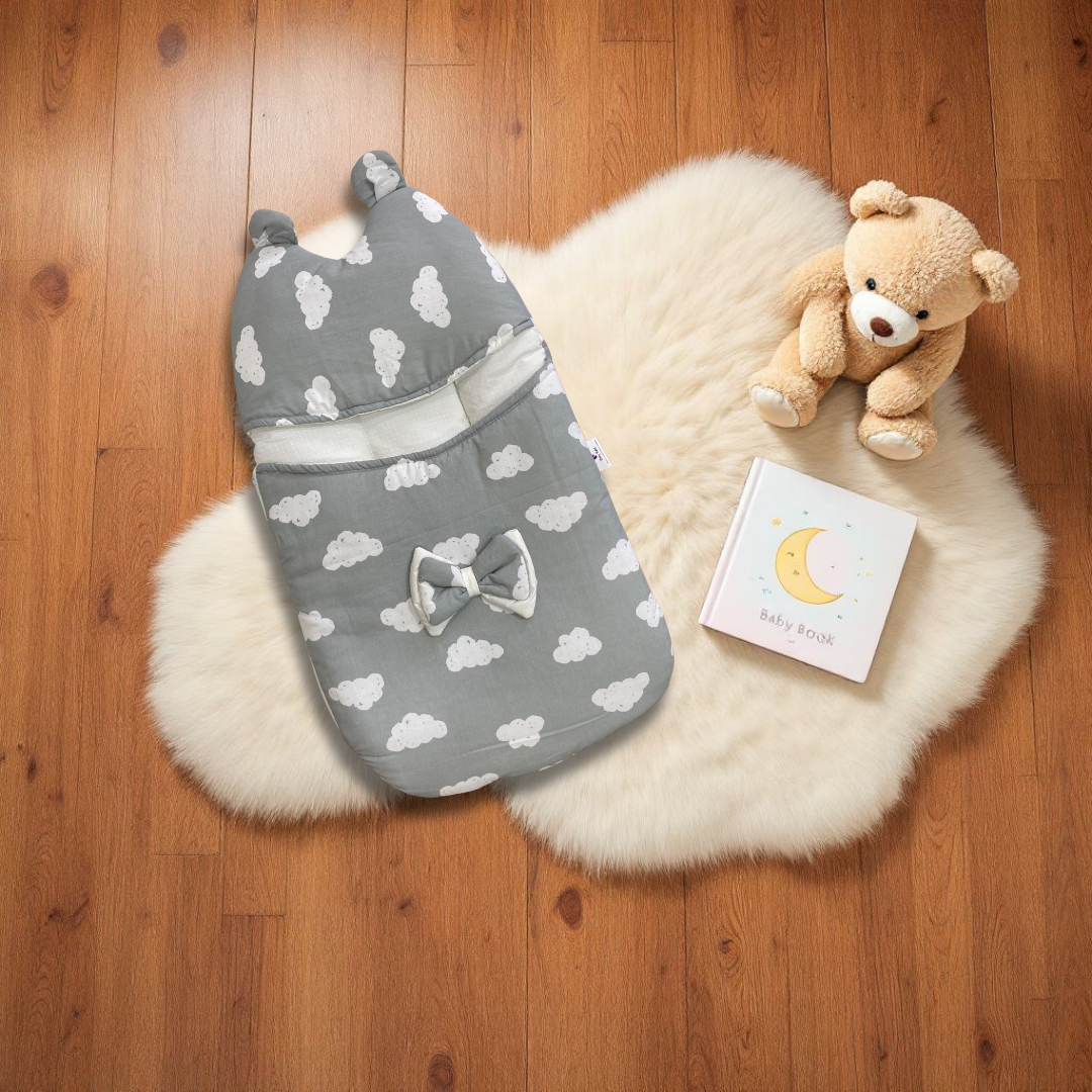 Baby Carry Nest with Cute Cloudy Design | Soft, Travel-Friendly & Cozy