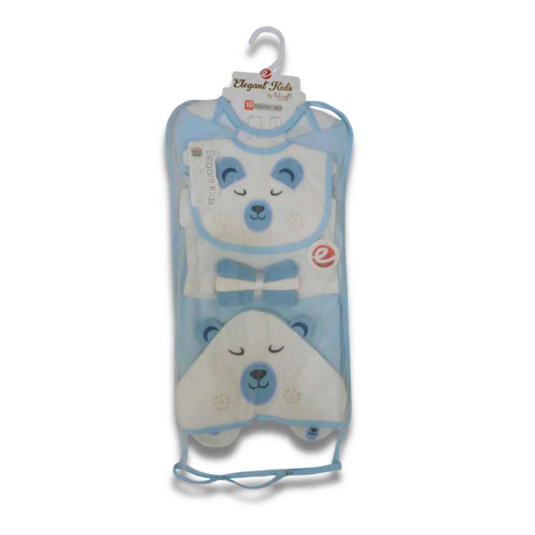 Newborn 10-Pc Bear Blue Fleece Starter Set