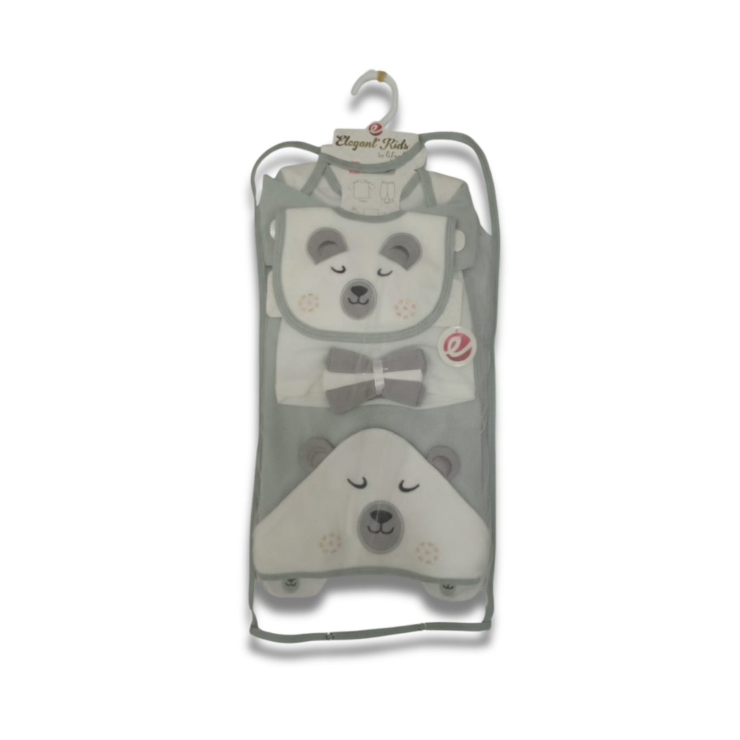 Newborn 10-Pc Bear Grey Fleece Starter Set