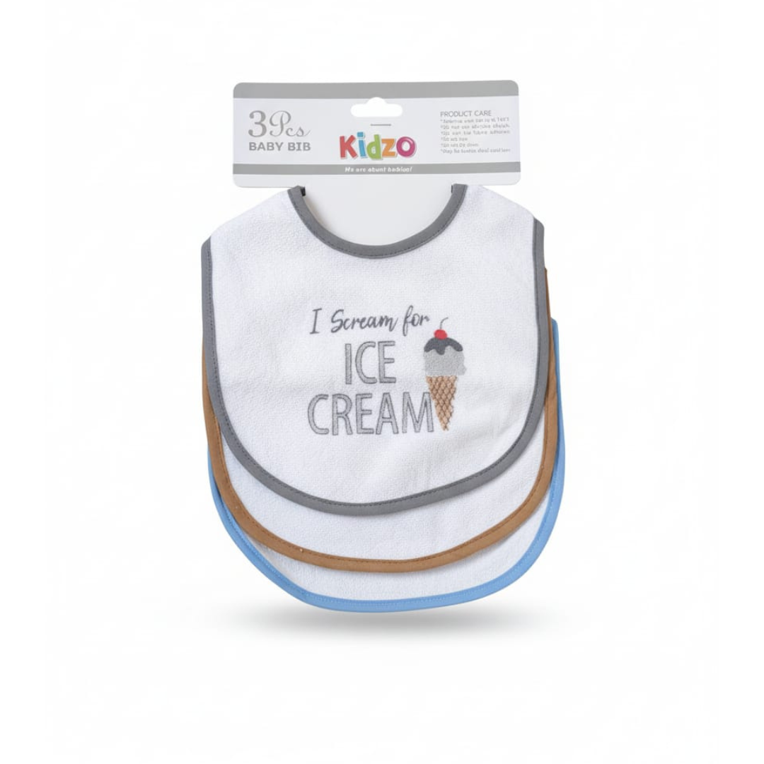 3-Piece Bib Set I Scream for Ice Cream