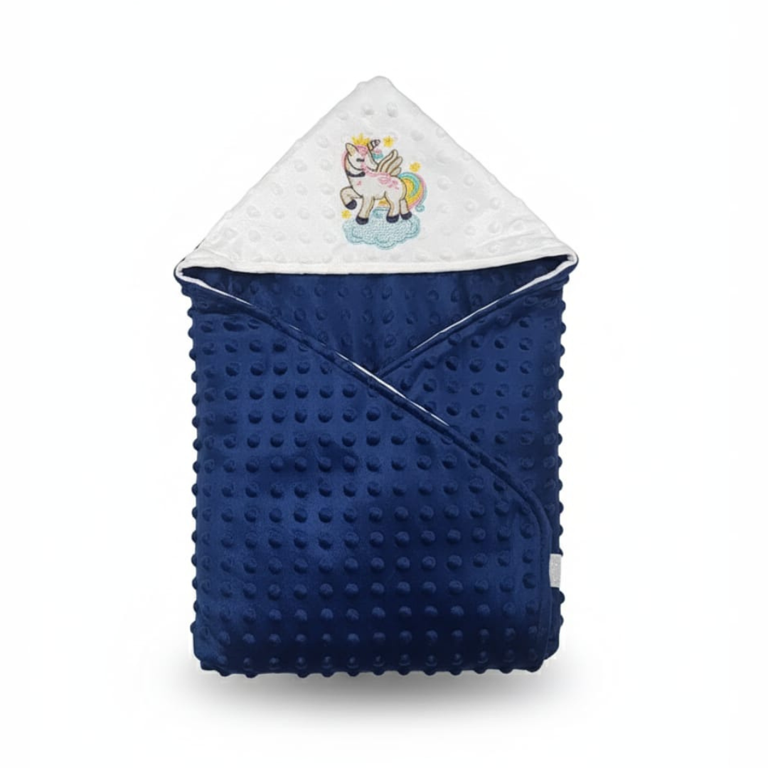 Winter Blue Poppy Wrapping Sheet with Hood