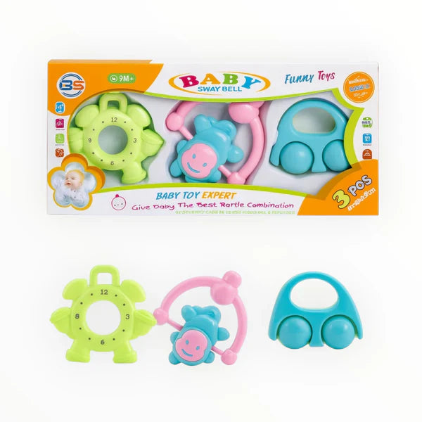 Baby Rattle Toys | 3 Pcs Set for Newborns & Infants