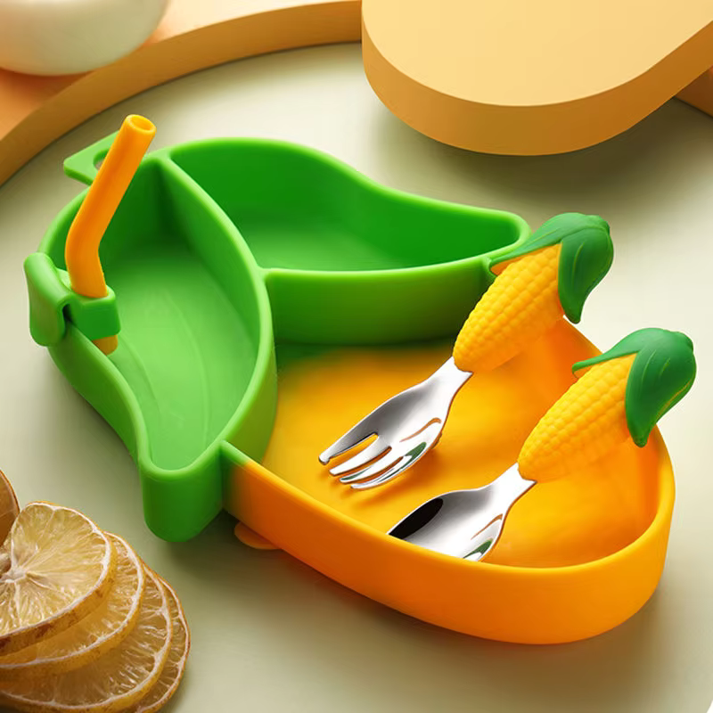 Baby 4 Pc Mango Feeding Silicone Set