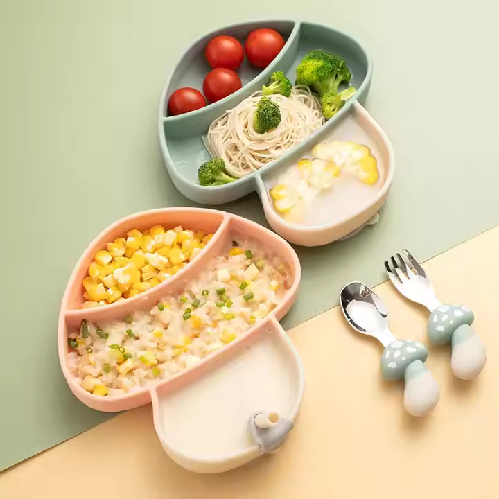 Baby 4 Pc Mushroom Feeding Silicone Set