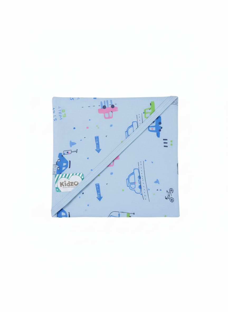 Kidzo Blue Lightweight Hooded Wrapping Sheet