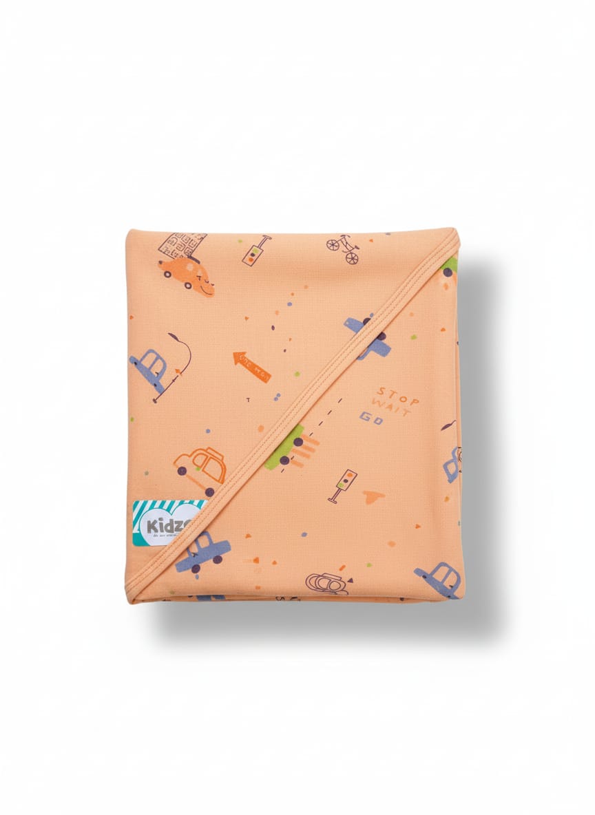 Kidzo Orange Lightweight Hooded Wrapping Sheet