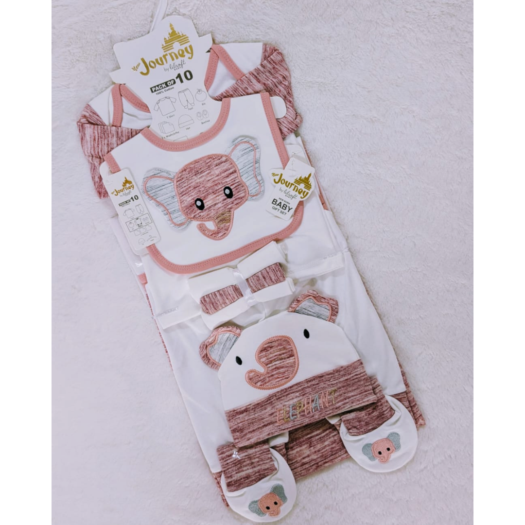 New born 10 Pc All in one Baby Elephant suit set (0-3 months)