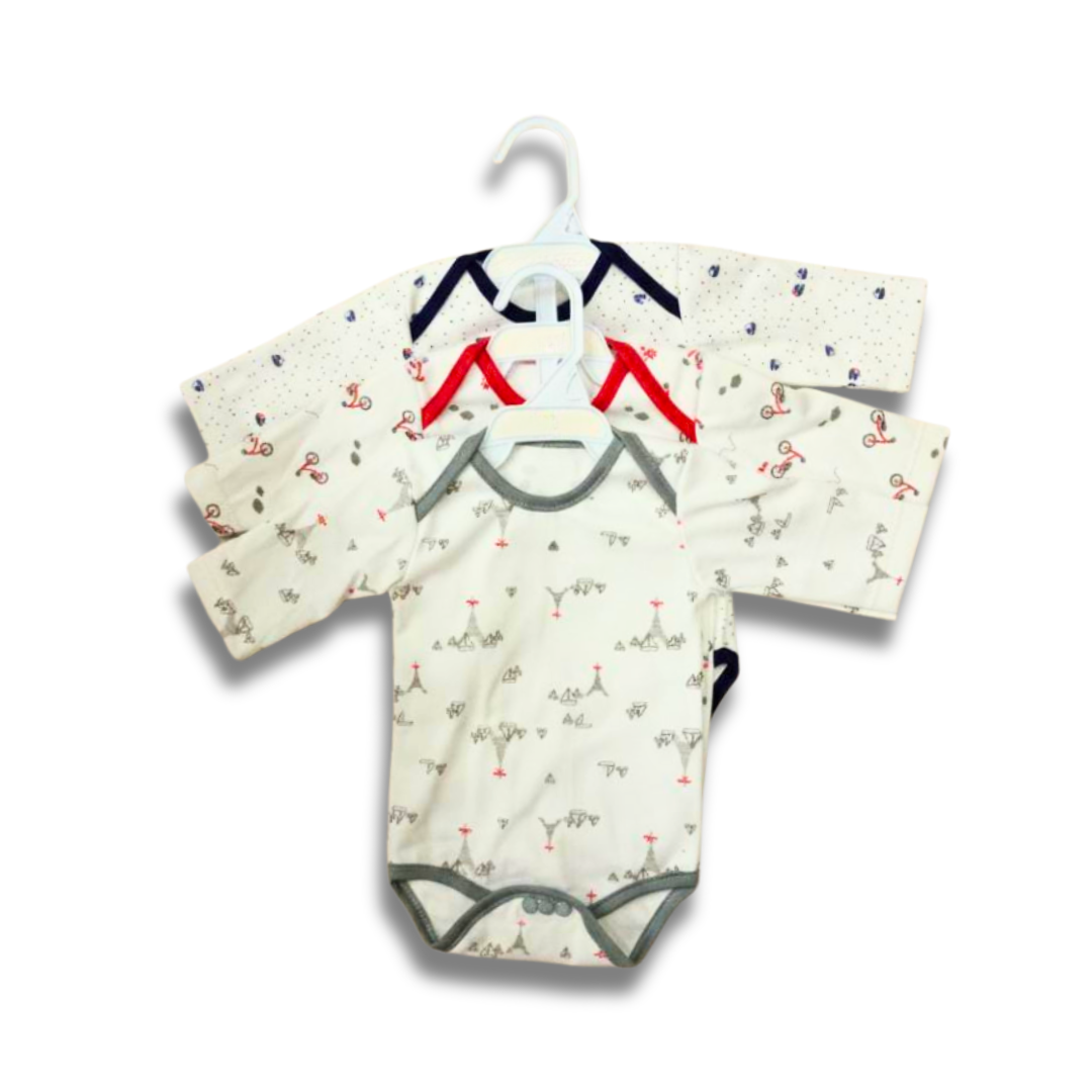 Pack of 3 Newborn Bodysuits (0–3 Months)