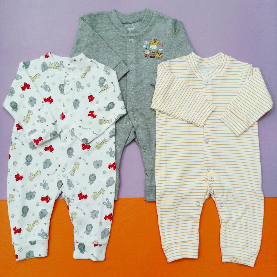 Baby Sleeping Suit Sets ( Pack of 3) 0-12 months