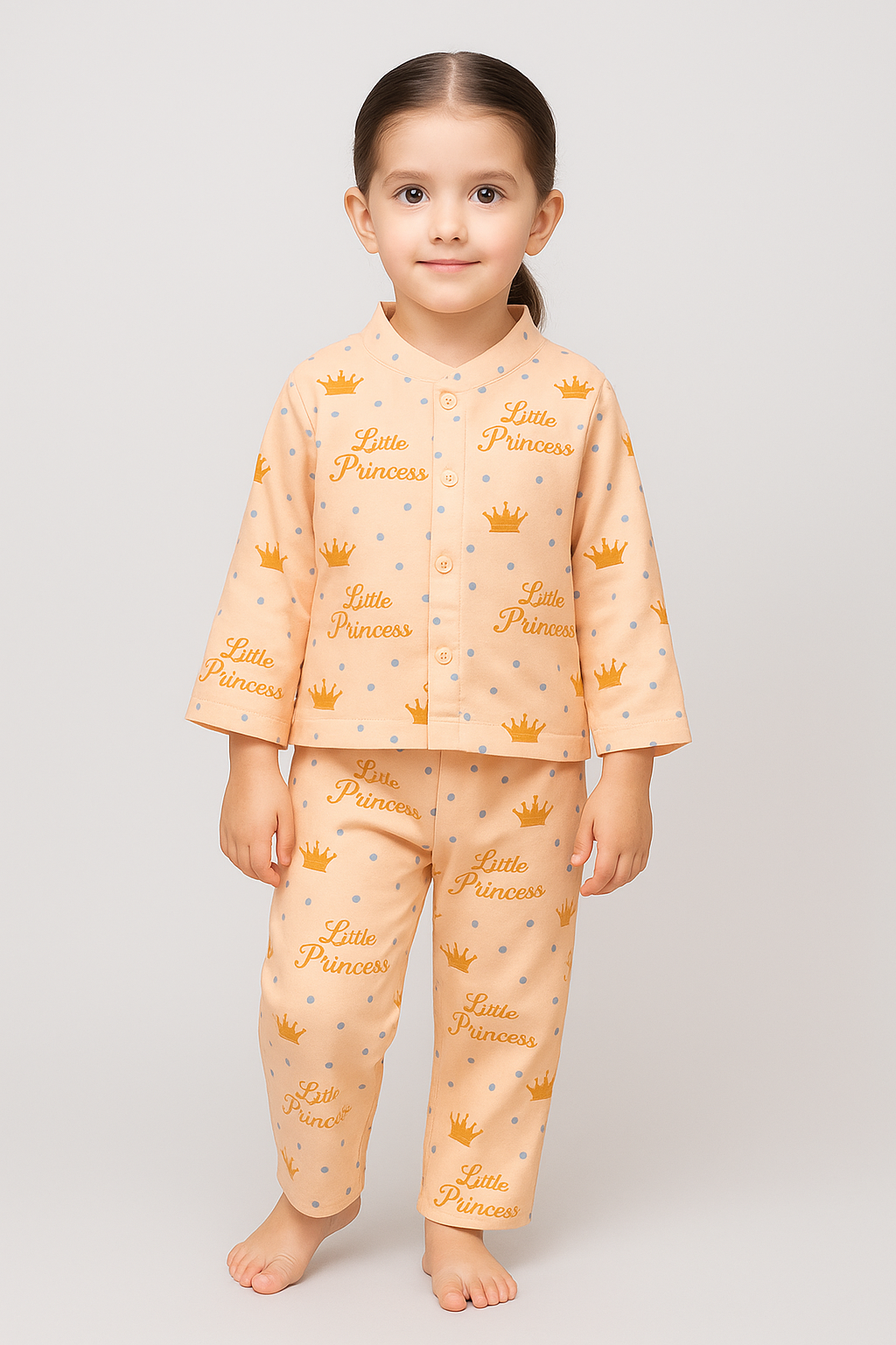 2 Pc Girls Peach Nightwear Set