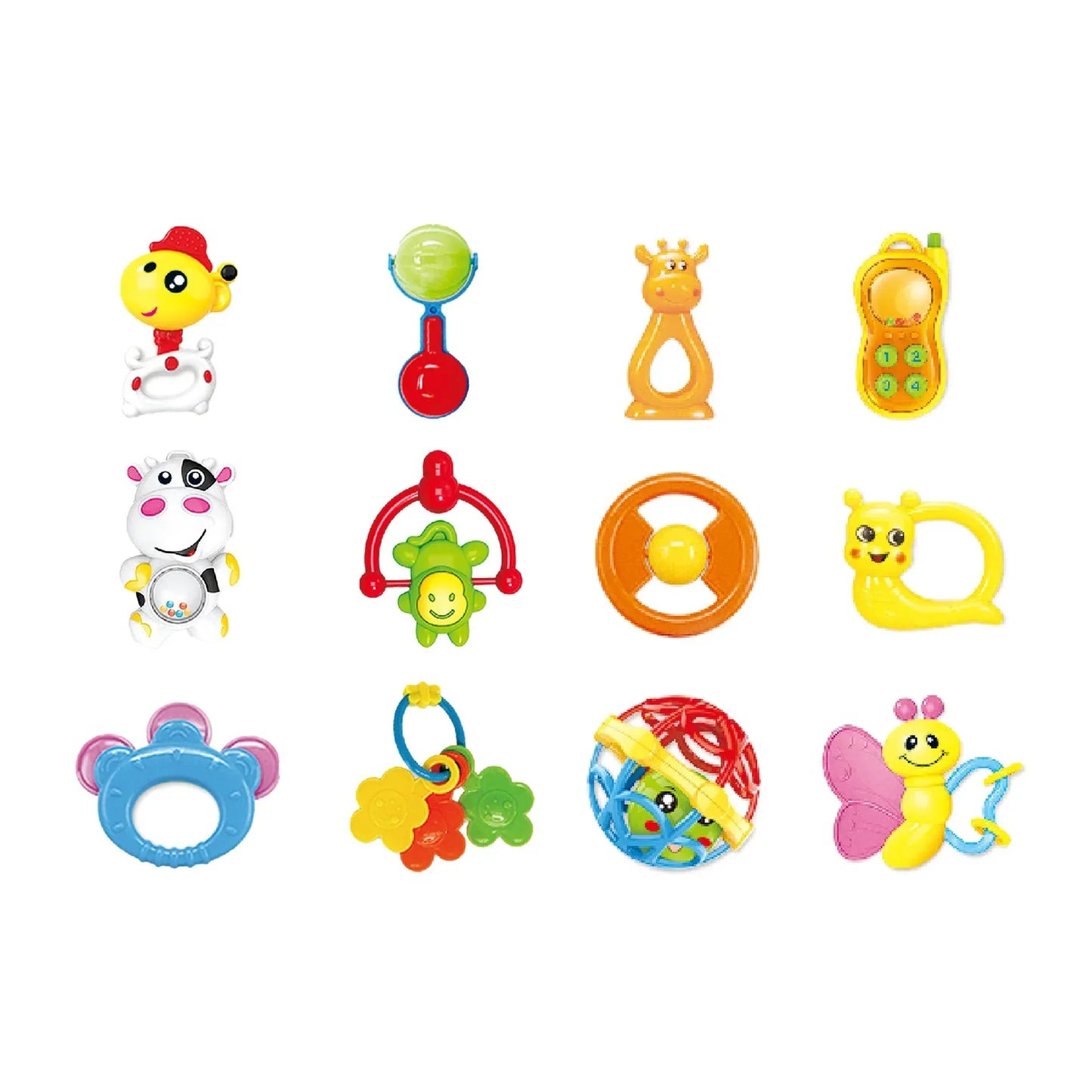 Baby 12 Pc rattle set feeder