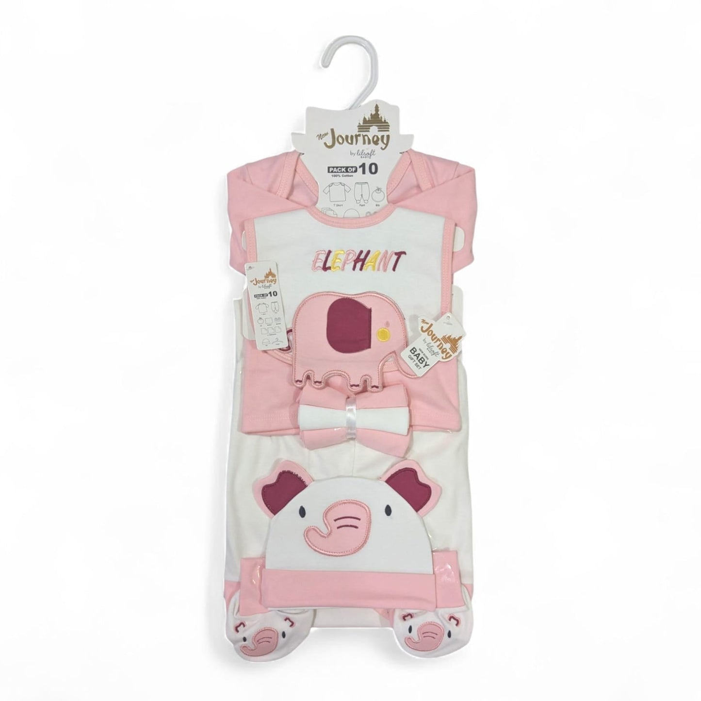 Newborn 10 pc Elephant Baby Starter Set