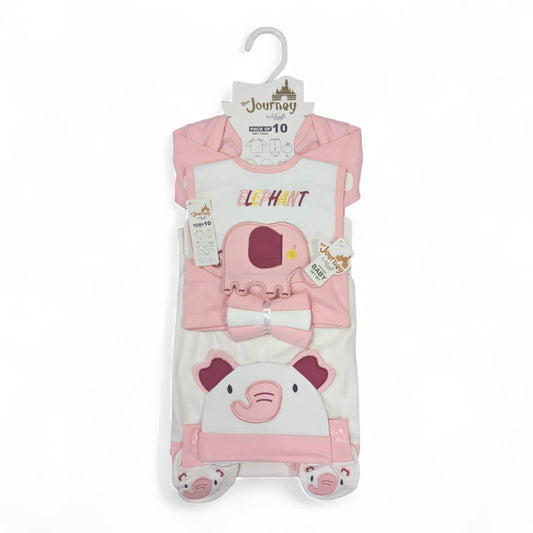 Newborn 10 pc Elephant Baby Starter Set