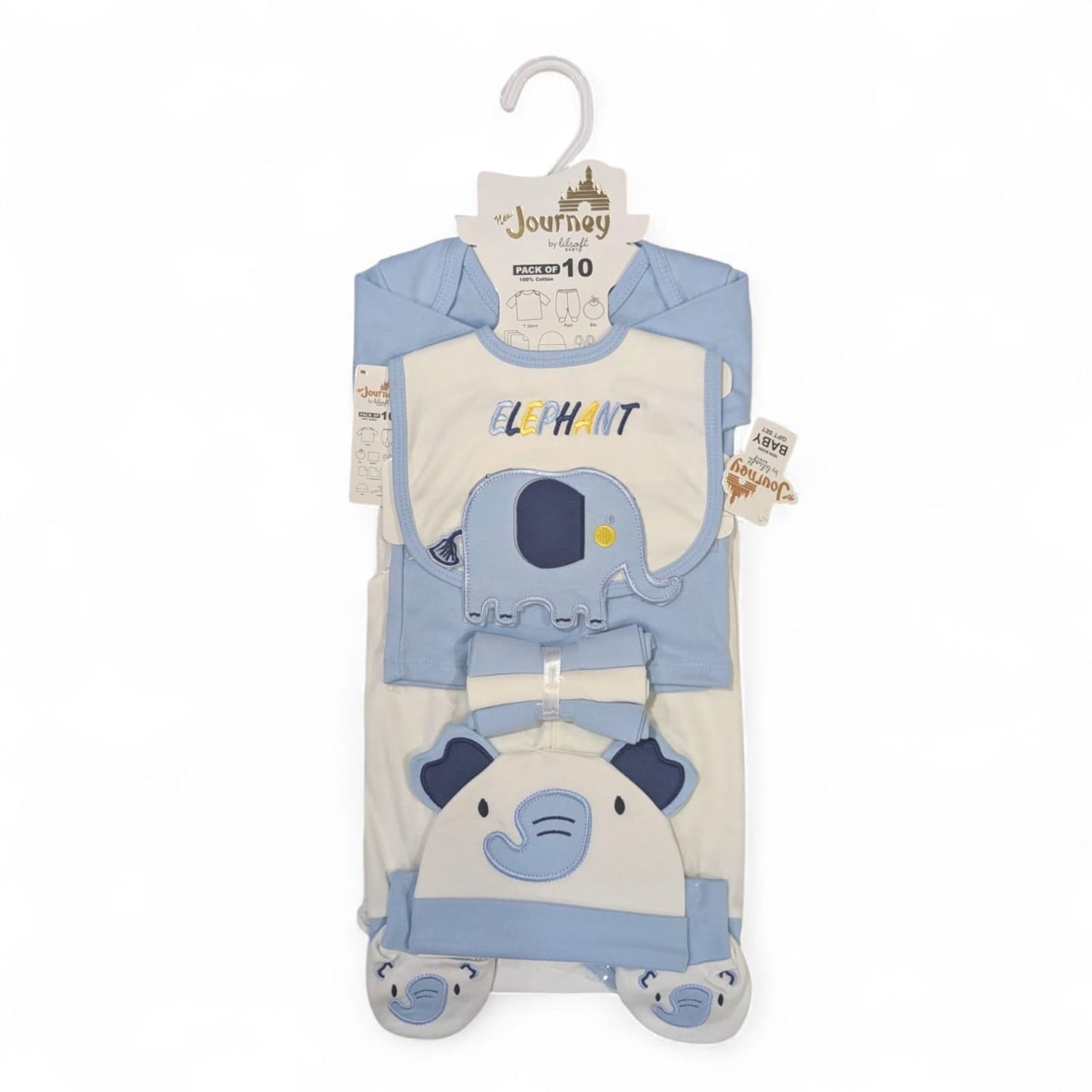 Newborn 10 pc Elephant Baby Starter Set