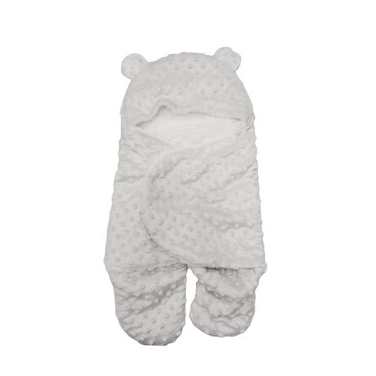 Minky Fleece White Winter Baby Swaddle
