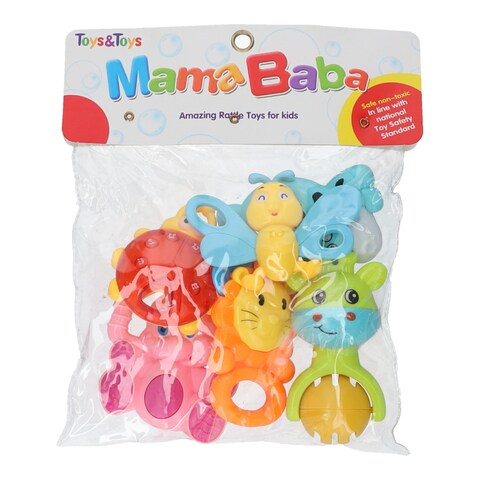 Baby 6-Piece Animal Shaped Rattle Set |Safe, Colorful, and Developmental Toys for Infants