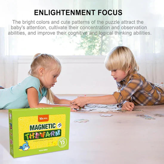 15pc Magnetic Puzzle "The Farm" kids Education puzzle