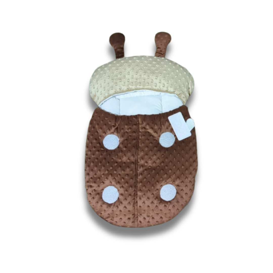 Adorable Brown Minky Carry Nest for Babies