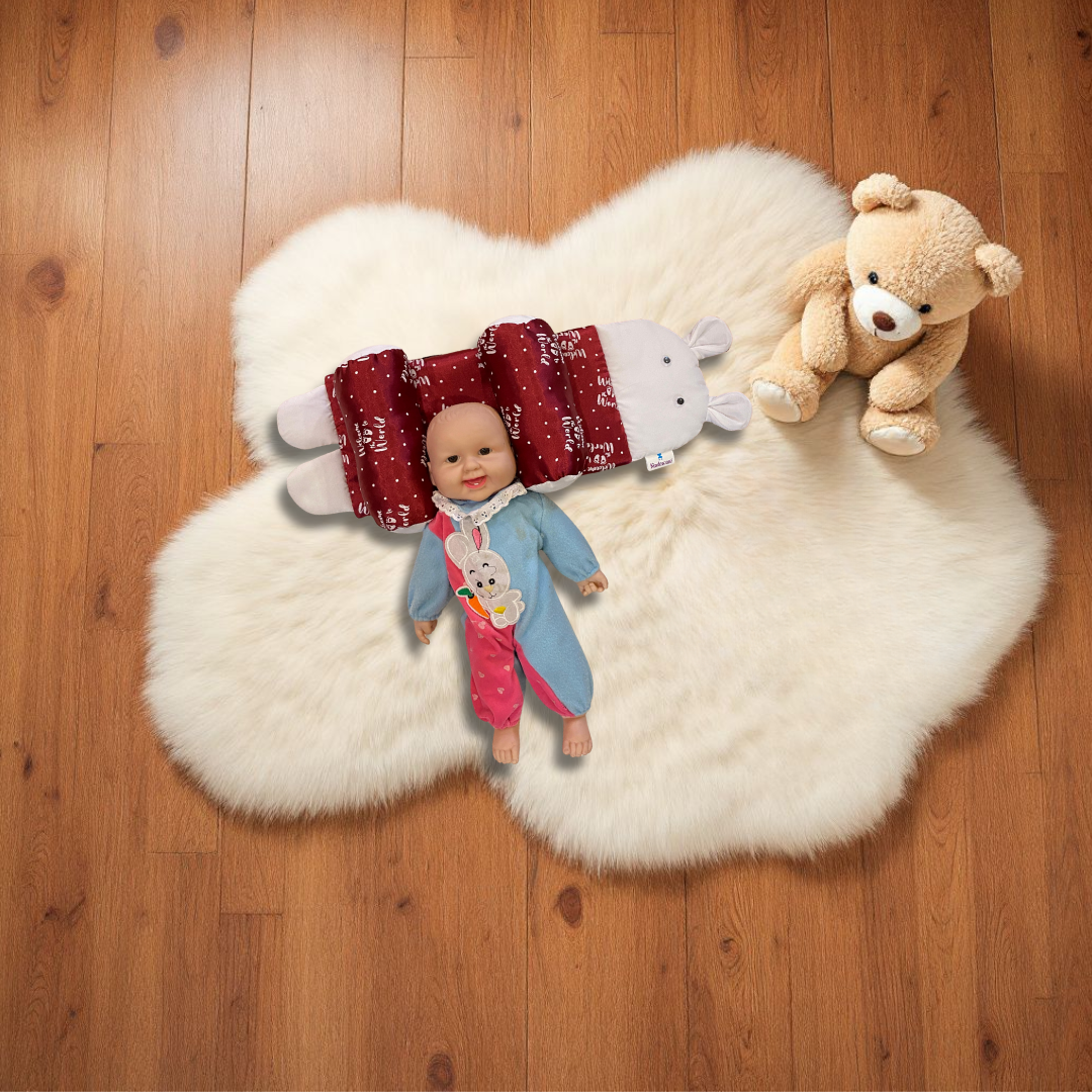 Baby Head Shaping Pillow Maroon Print