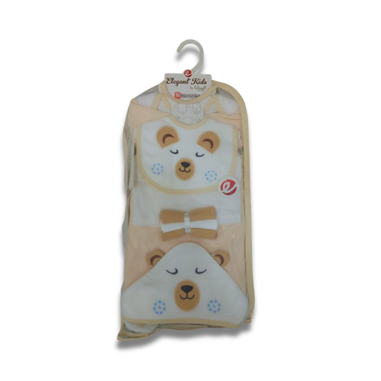 Newborn 10-Pc  Bear Peach Fleece Starter Set