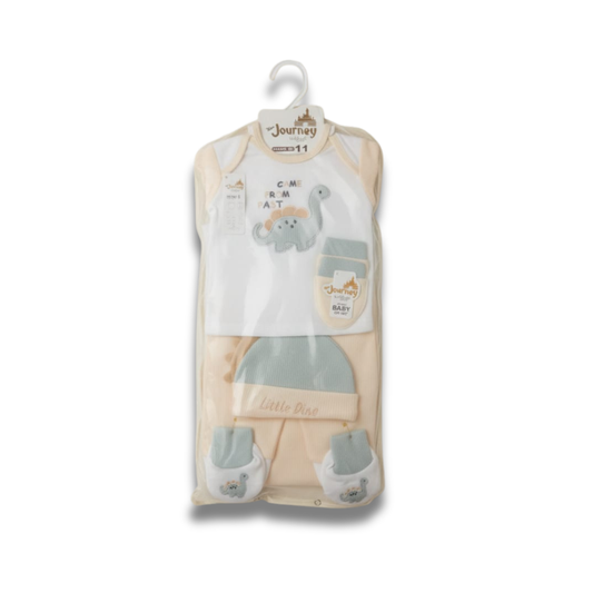 11-Piece Peach  Dino Newborn Fleece Starter Set