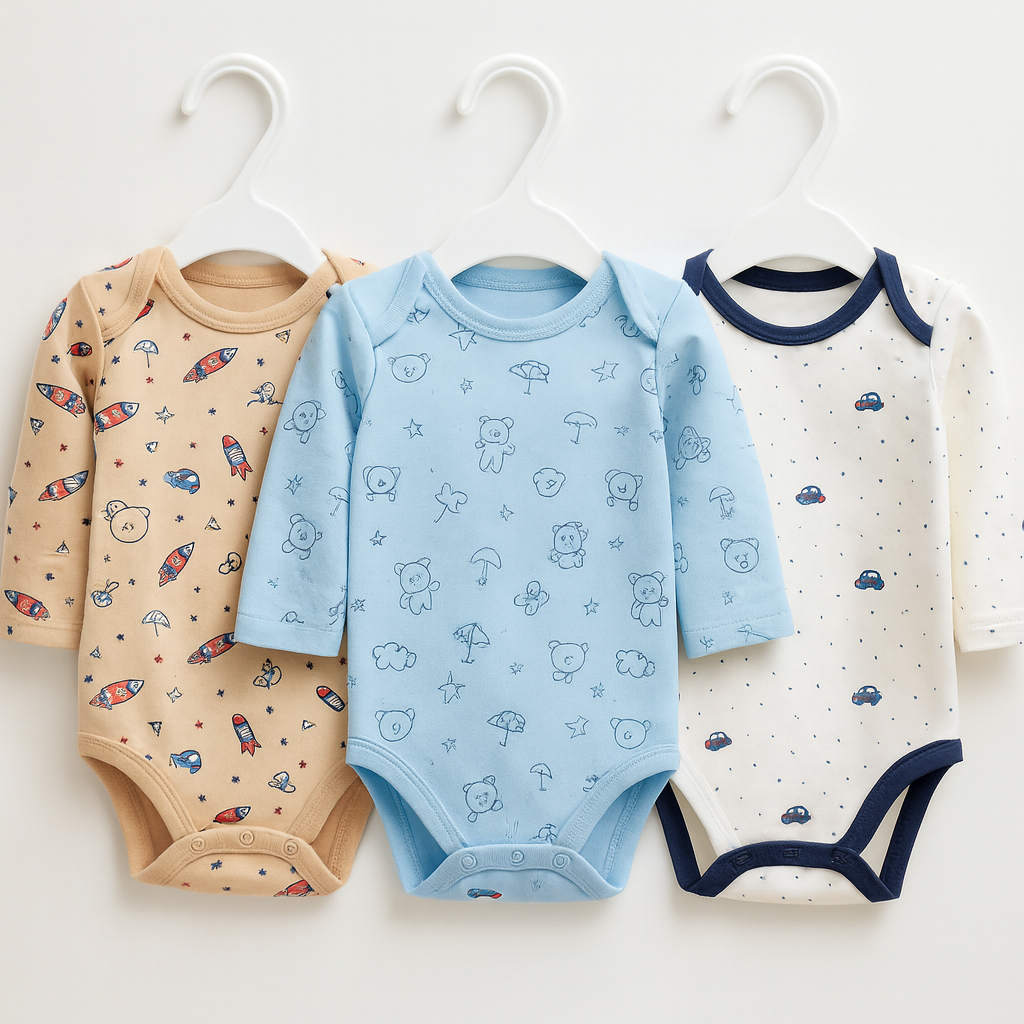 Pack of 3 Newborn Bodysuits (0–3 Months)