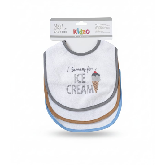 3-Piece Bib Set I Scream for Ice Cream