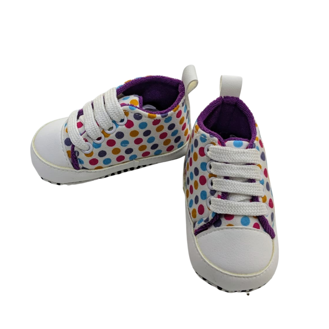 Multicolor Polka Dot Soft-Sole Baby Shoes