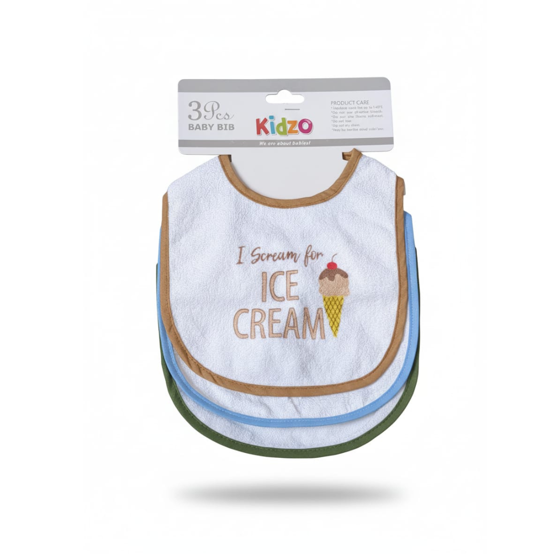 3-Piece Bib Set I Scream for Ice Cream
