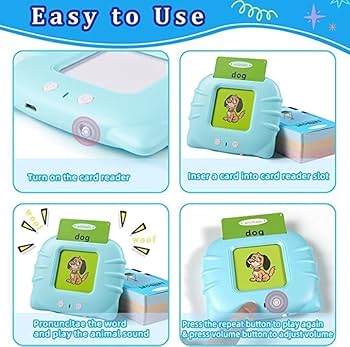 Kids Pink Rechargeable Educational talking Flashcards