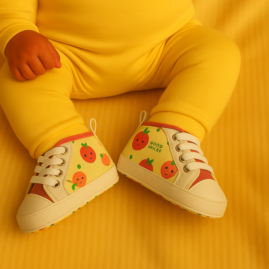 Cute Strawberry Print Soft-Sole Baby Shoes