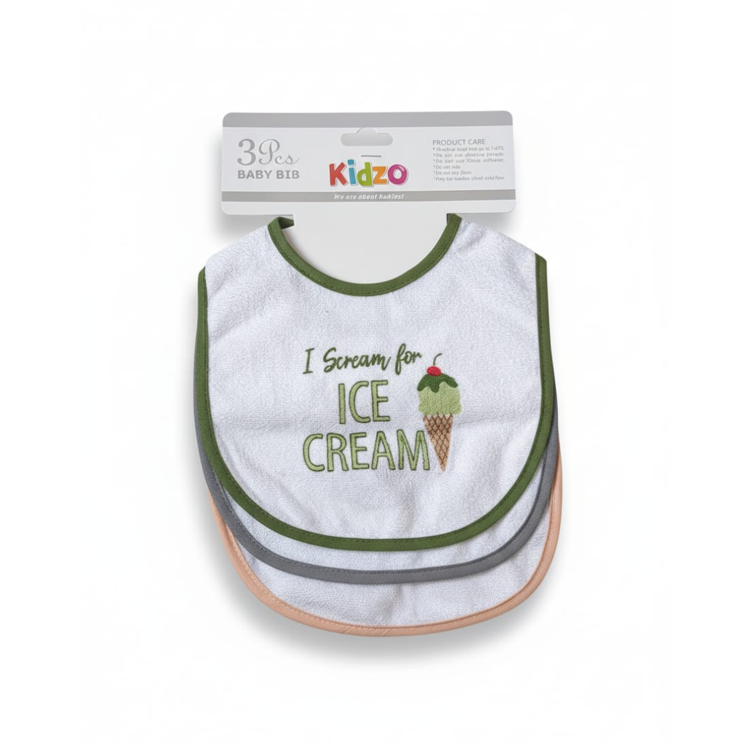 3-Piece Bib Set I Scream for Ice Cream
