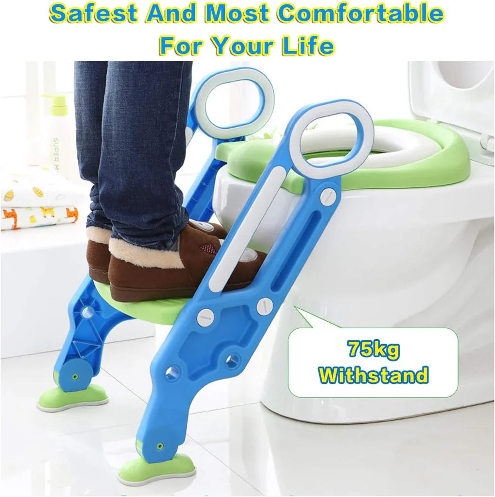 Adjustable Baby Toilet Training Seat with Step Stool & Handrails