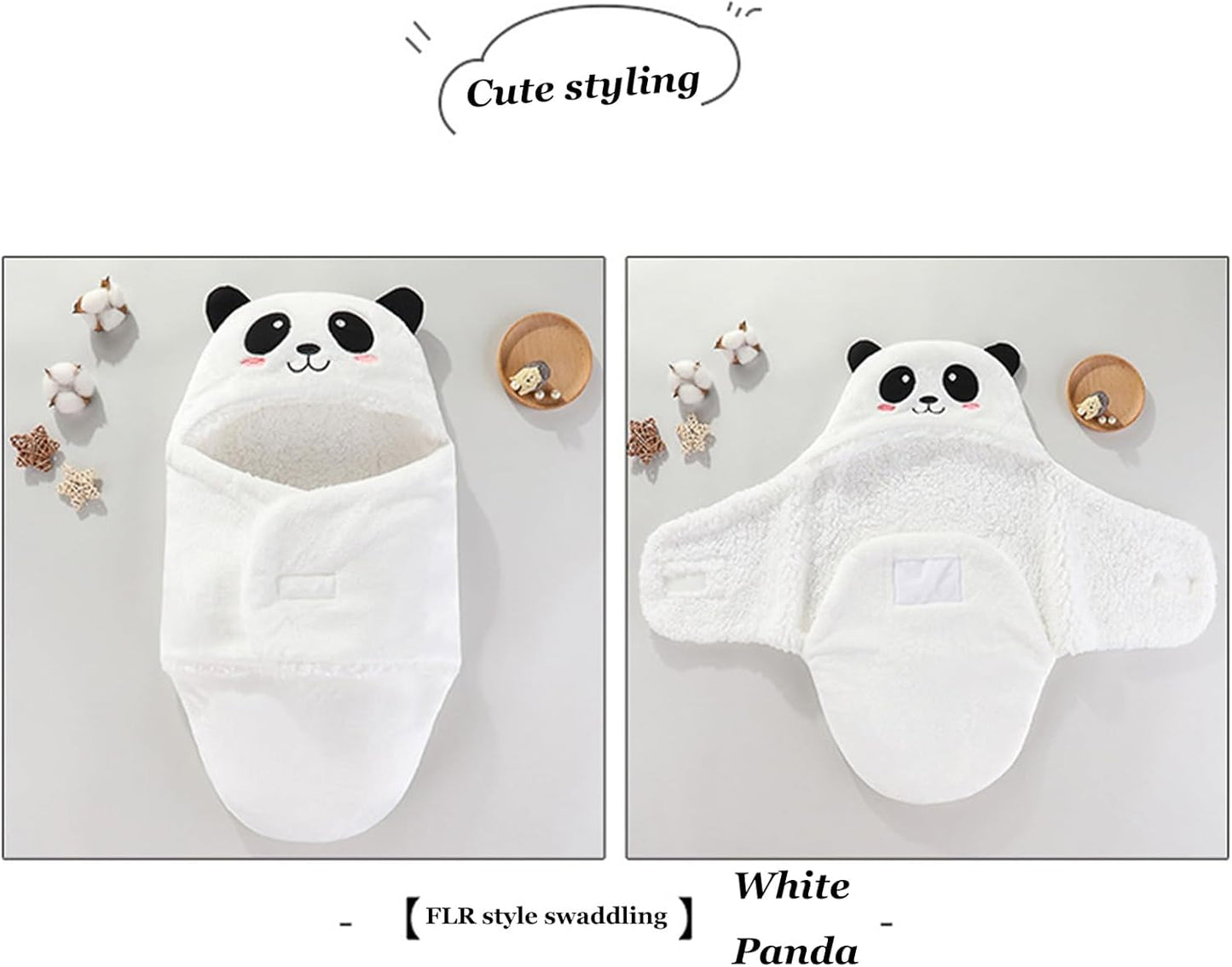 Cozy Panda Baby Swaddle | Hooded Fleece Sleeping Bag for Newborns (0–12M)
