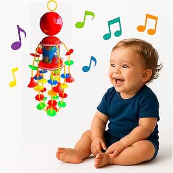 Musical Baby Mobile with Rotating Toys, Soothing Melodies, and Gentle Lighting