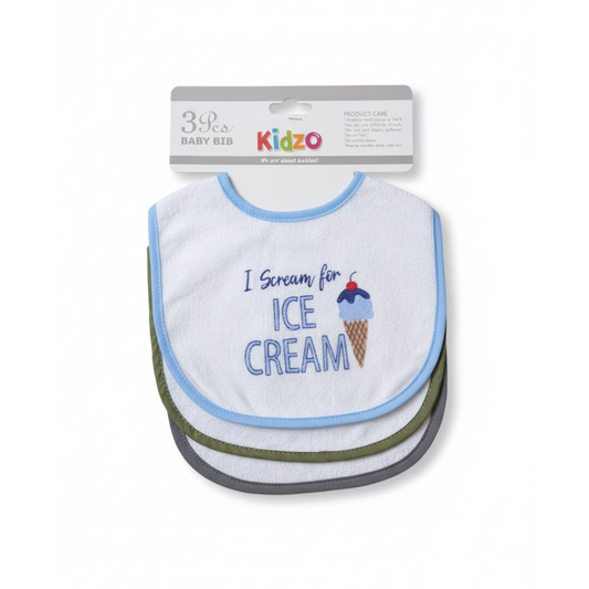 3-Piece Bib Set I Scream for Ice Cream