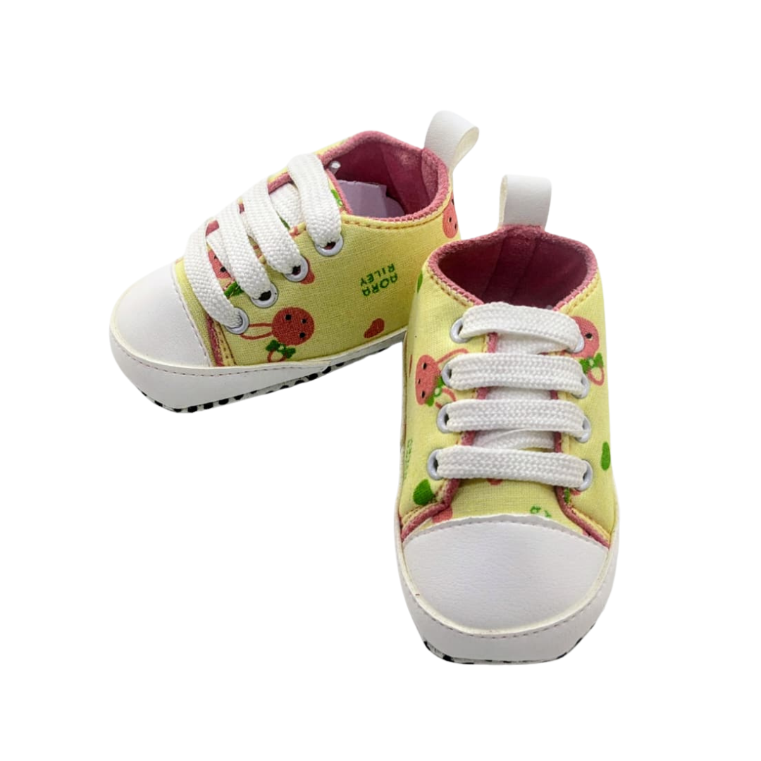 Cute Strawberry Print Soft-Sole Baby Shoes