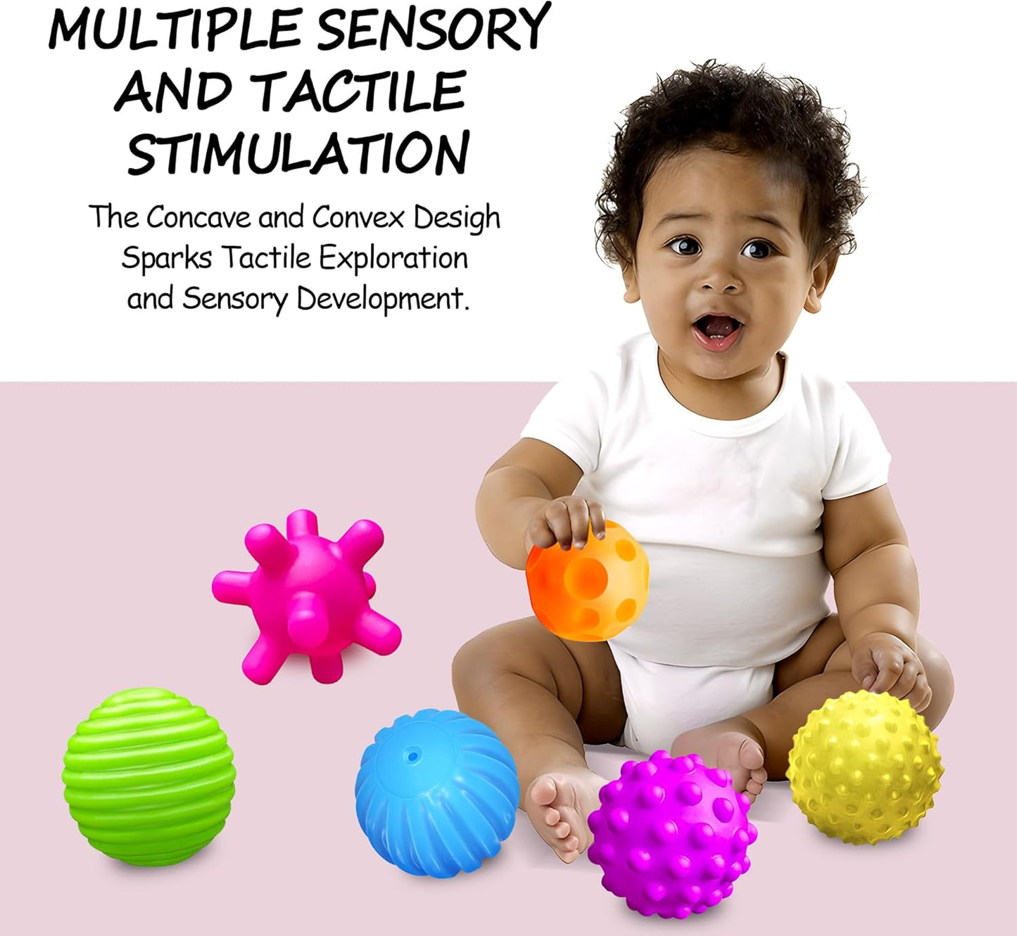 Massage Soft Ball Set | 6 Pcs Sensory & Sports Toy for Kids