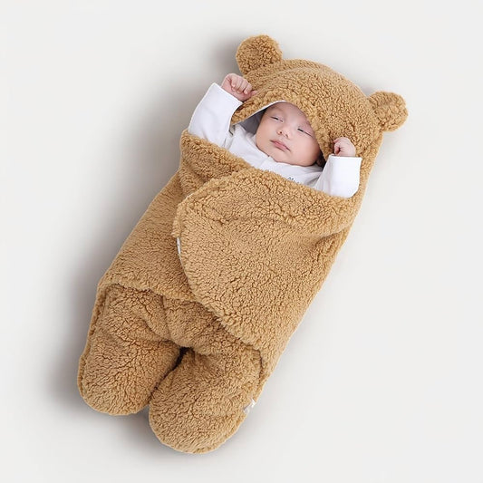 Lilabio Cozy Winter Swaddle | Warm Fleece Wearable Blanket (0–12M)