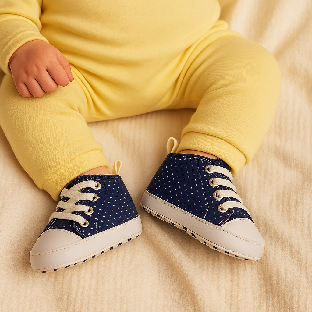 Chic Dot Canvas Baby Shoes for Newborns