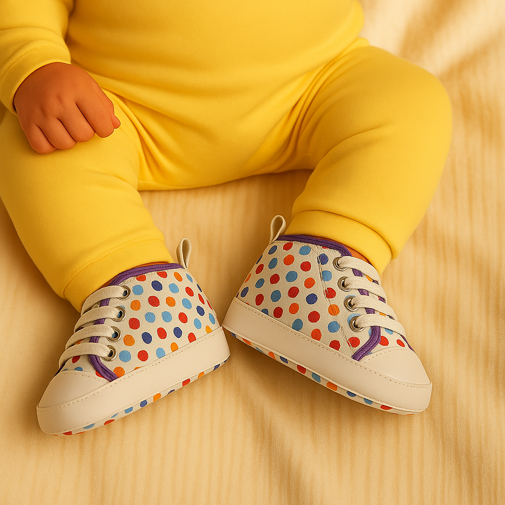 Multicolor Polka Dot Soft-Sole Baby Shoes