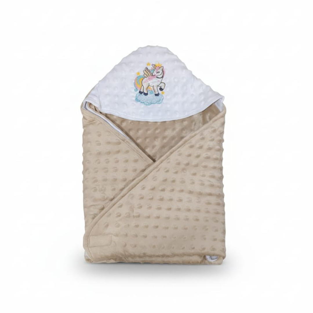Winter Beige  Poppy  Wrapping Sheet with Hood