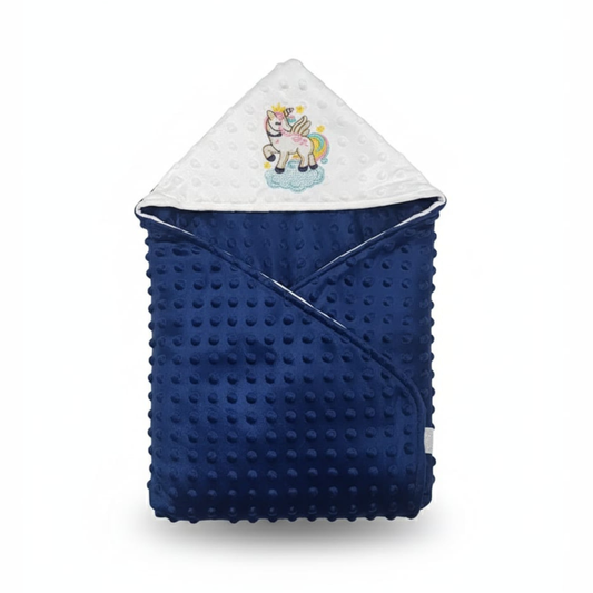 Winter Blue Poppy  Wrapping Sheet with Hood