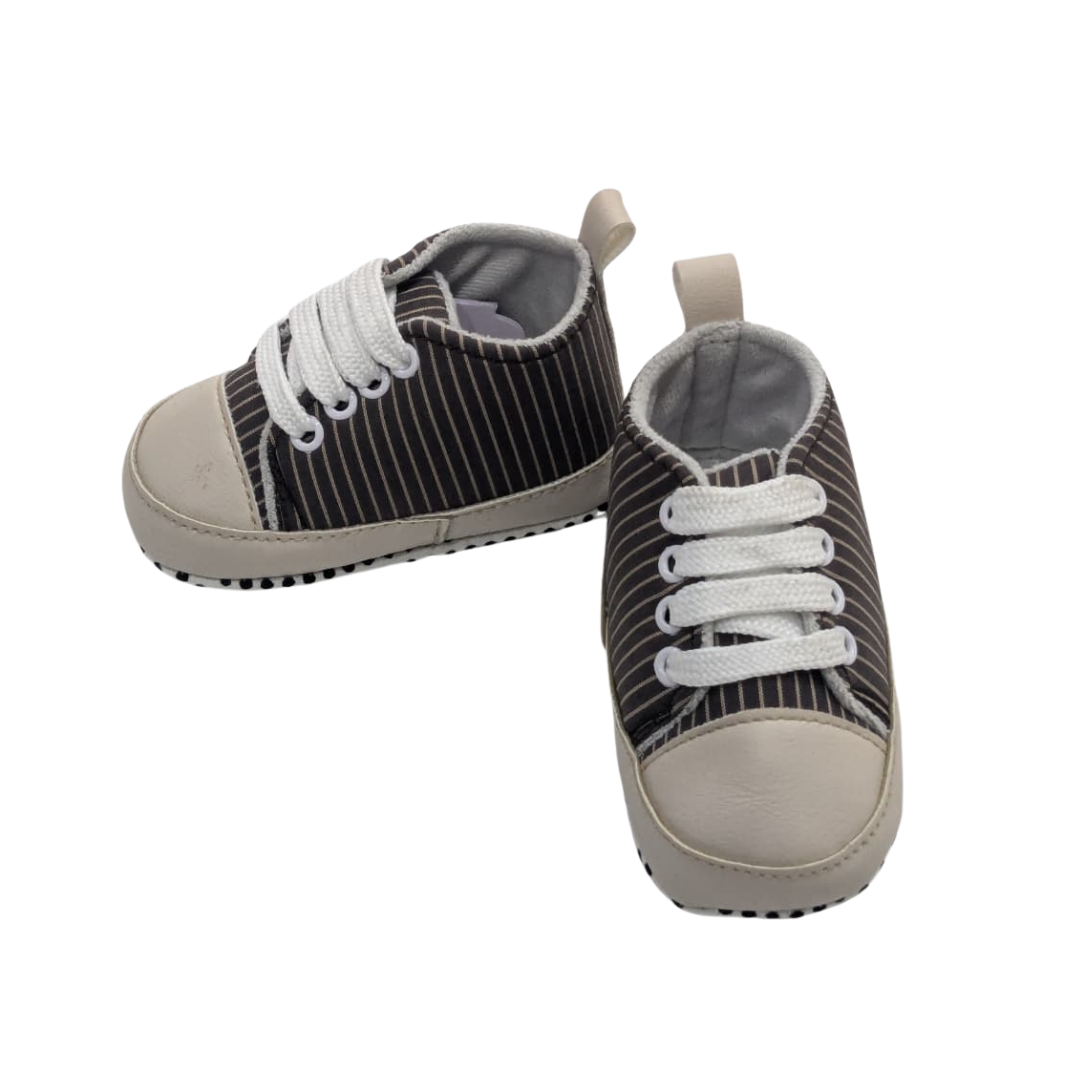 Brown Pinstripe  Soft Sole Shoes