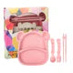 Baby Pink 5 Pc Feeding Set