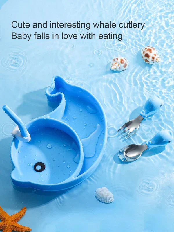 Baby 4 Pc Dolphin  Feeding Silicone Set