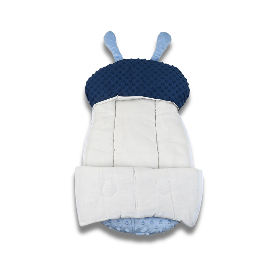 Adorable Blue Minky Carry Nest for Babies